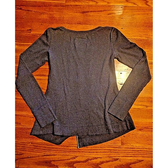 Wrap Cardigan Gray Women Long Sleeve Peplum Front Ruffle Size 4 Cotton B… - Picture 3 of 3